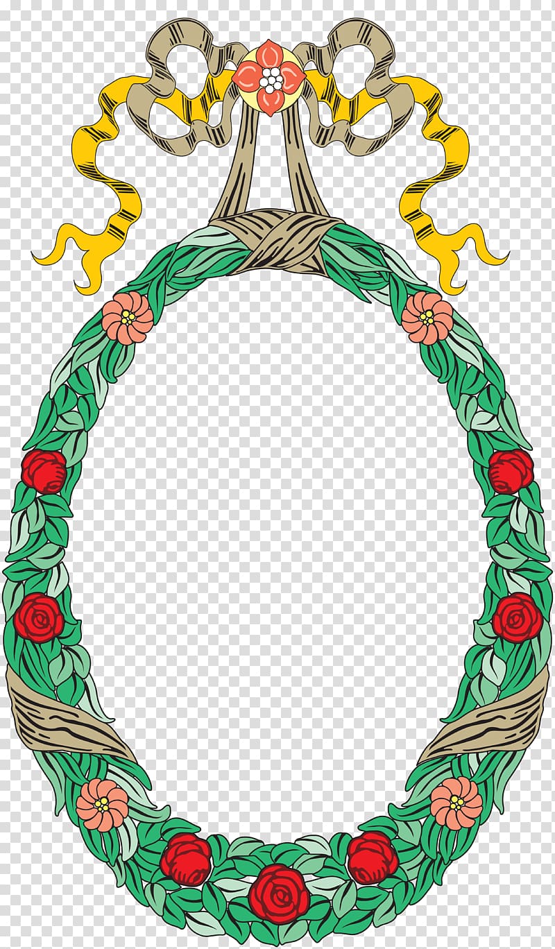 Red , green wreath transparent background PNG clipart