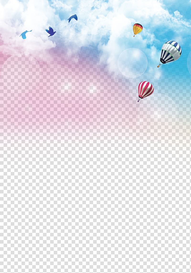 Paper Recruitment Poster Graduation ceremony , Colorful sky background, hot air balloon illustration transparent background PNG clipart
