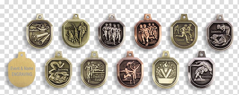 Track & Field Medal Commemorative plaque Metal Locket, cast dice transparent background PNG clipart