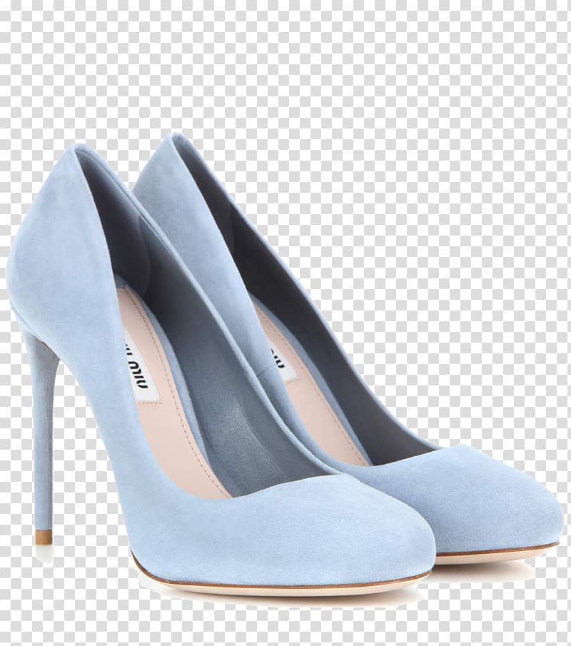 pair of blue suede close-toe stiletto shoes, Court shoe High-heeled footwear Blue Suede, Blue high heels transparent background PNG clipart