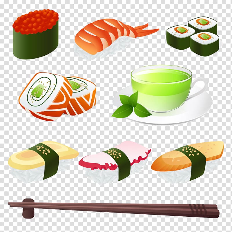 Sushi California roll Japanese Cuisine Makizushi, Sushi Creative transparent background PNG clipart