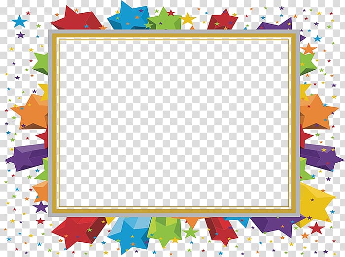 Template Microsoft PowerPoint Party Ppt , Colored stars border transparent background PNG clipart