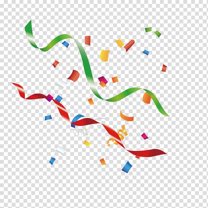confetti illustration, Paper Confetti Ribbon, Celebration ribbon transparent background PNG clipart