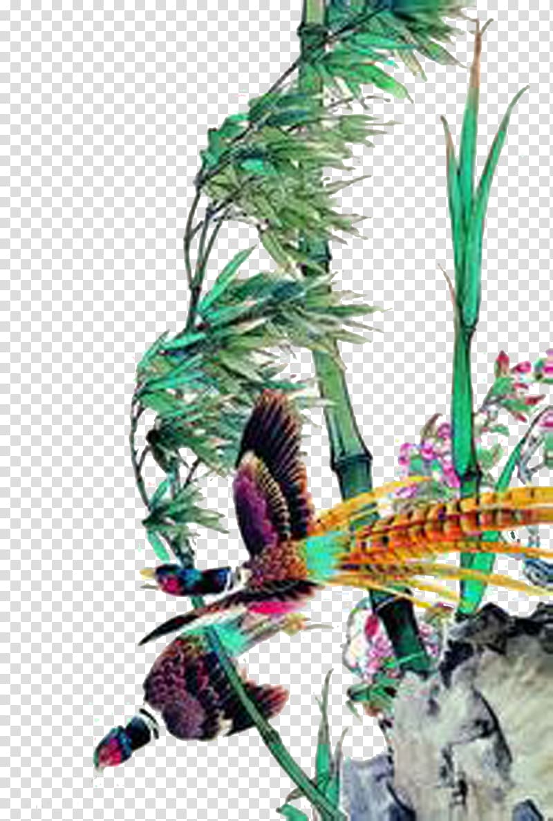 Graphic design Google Illustration, Bamboo Phoenix transparent background PNG clipart