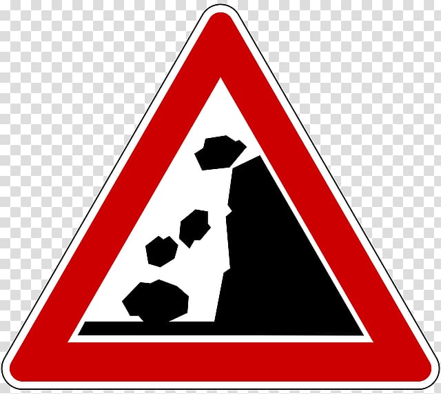 Traffic sign Landslide Warning sign Rock , priest transparent background PNG clipart