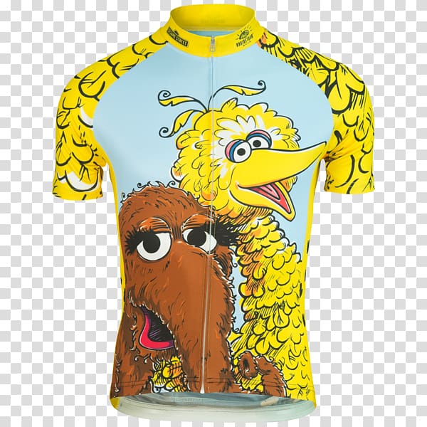 Big Bird T-shirt Mr. Snuffleupagus Cycling jersey, Big Bird sesame street transparent background PNG clipart