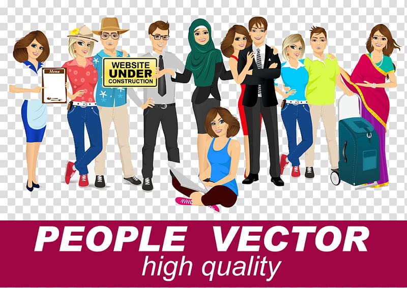 Illustration, Colored cartoon creative business people buckle Free HD transparent background PNG clipart
