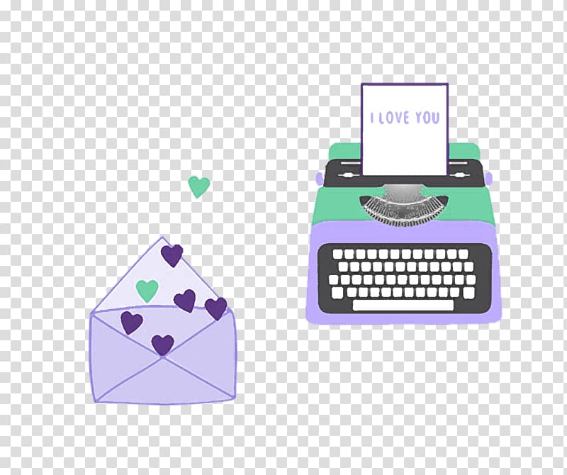 Paper Text Typewriter Storytelling Illustration, Envelope Printer transparent background PNG clipart