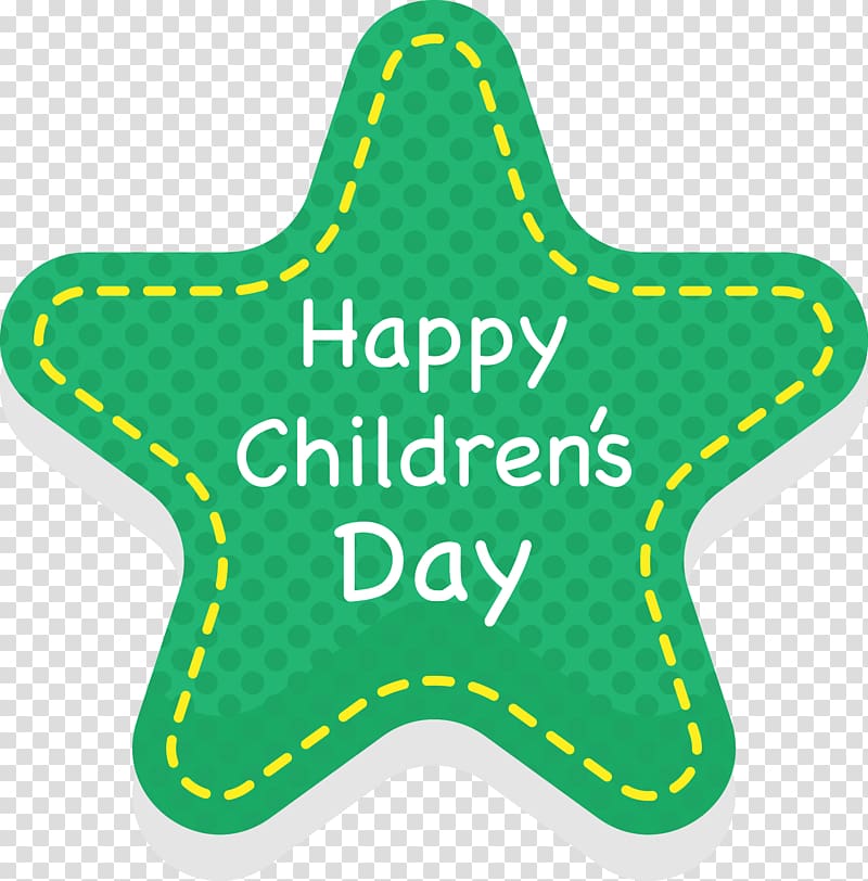 Childrens Day Happiness, Green Star Children\'s day LOGO transparent background PNG clipart