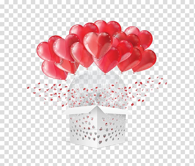 Toy balloon Love, Exquisite heart-shaped balloons gift transparent background PNG clipart