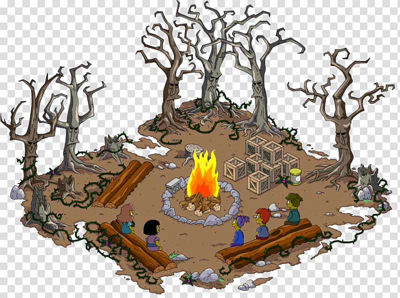 The Simpsons: Tapped Out Campfire Treehouse of Horror XXVI Bart Simpson, campfire transparent background PNG clipart