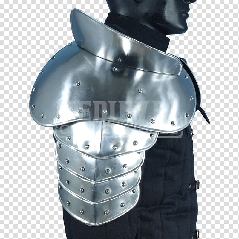 Middle Ages Plate armour Pauldron Shoulder, armour transparent background PNG clipart