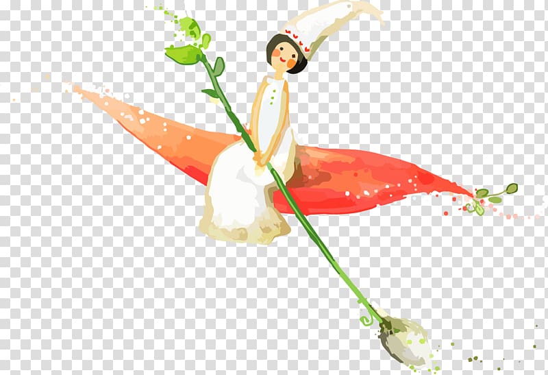 Drawing Watercolor painting, creative hand-painted watercolor flower fairy transparent background PNG clipart