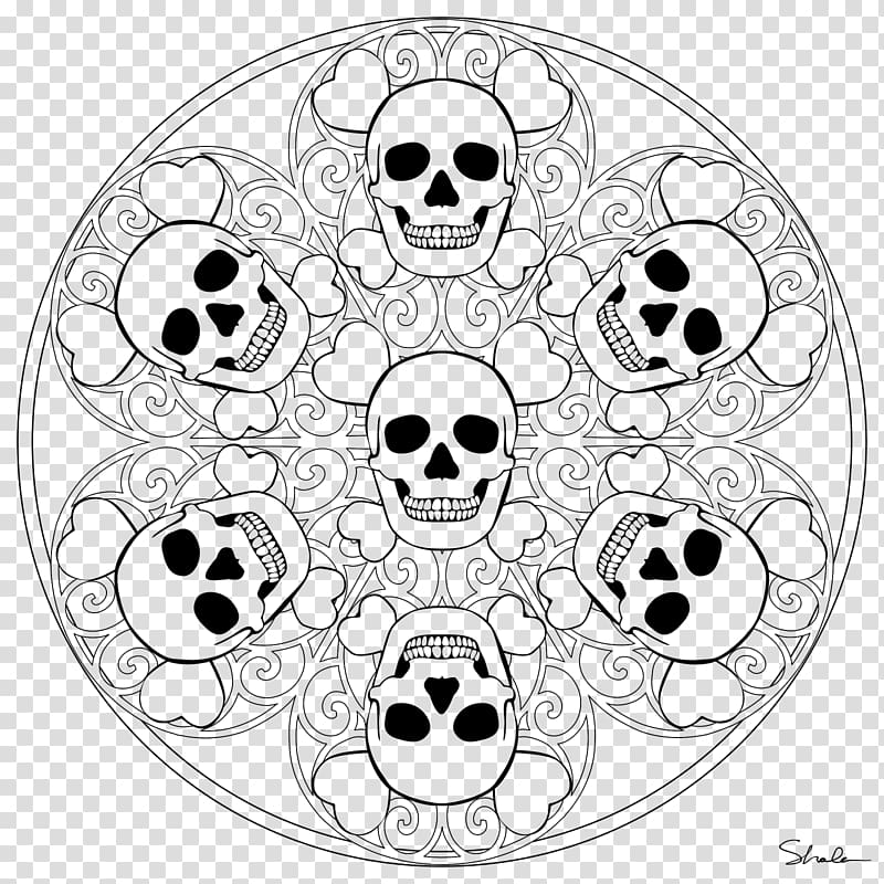Mandala Coloring book Halloween Social media Day of the Dead, Halloween transparent background PNG clipart