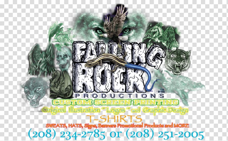 Printed T-shirt Screen printing Falling Rock Productions, rock posters transparent background PNG clipart