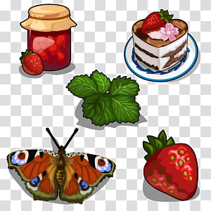 Strawberry cream cake Strawberry pie Fruit preserves, Strawberry Butterfly transparent background PNG clipart thumbnail