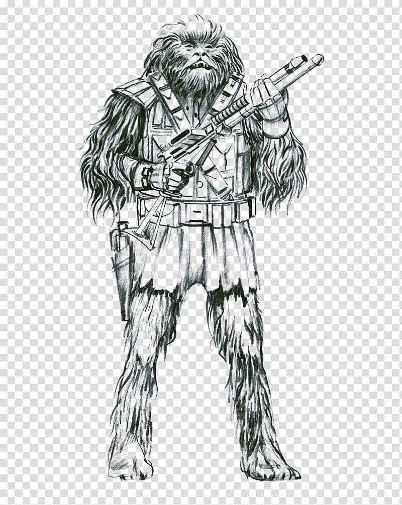 Chewbacca Wookiee Art Star Wars Sketch, Star Wars Chewbacca transparent background PNG clipart