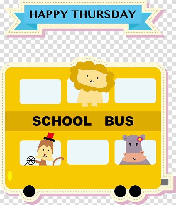 Cartoon Illustration, school bus transparent background PNG clipart