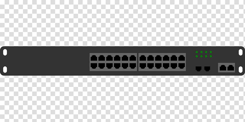 black ethernet switch hub illustration, Network switch Computer network Ethernet Local area network Computer Icons, switch transparent background PNG clipart