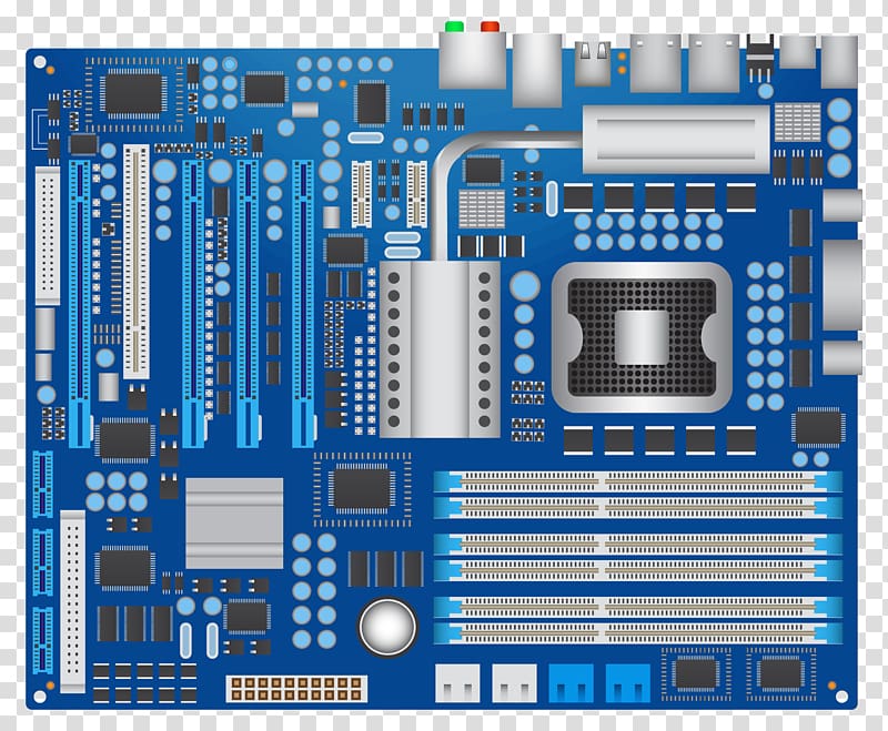 blue and gray computer motherboard illustration, Computer mouse Computer hardware Desktop Computers Diagram, cartoon motherboard transparent background PNG clipart