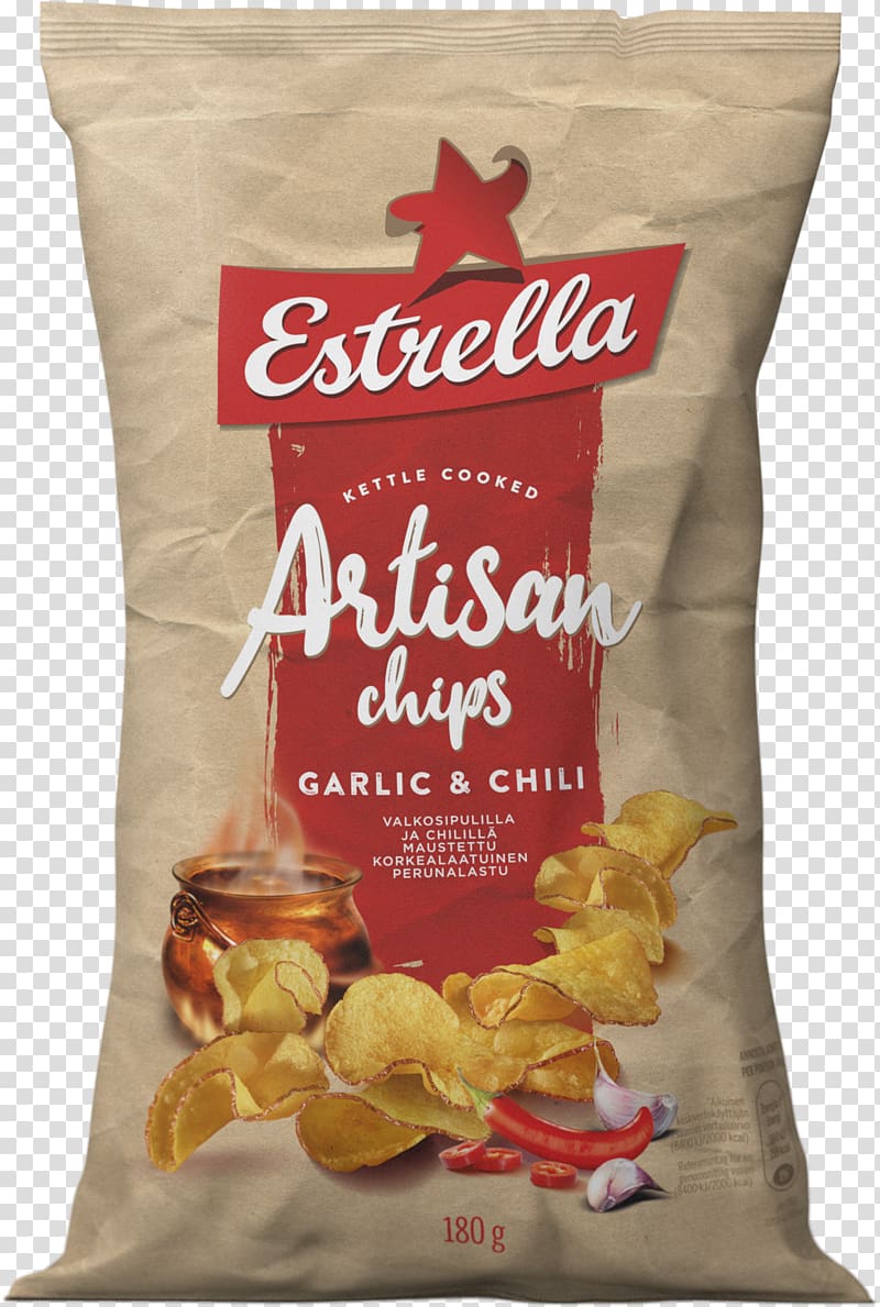 Potato chip Estrella Kettle Foods Sea salt Flavor, garlic transparent background PNG clipart
