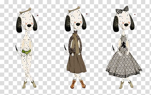 Dalmatian dog Cartoon Illustration, Dalmatians women painted Figure transparent background PNG clipart