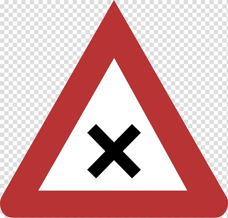 Warning sign Traffic sign , Junction signs transparent background PNG clipart