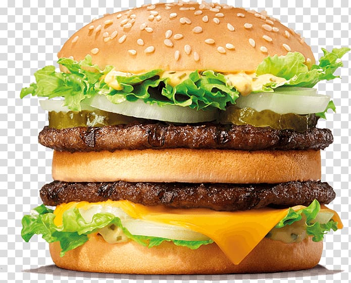 Big King Whopper Hamburger Cheeseburger Veggie burger, Burger Restaurant transparent background PNG clipart