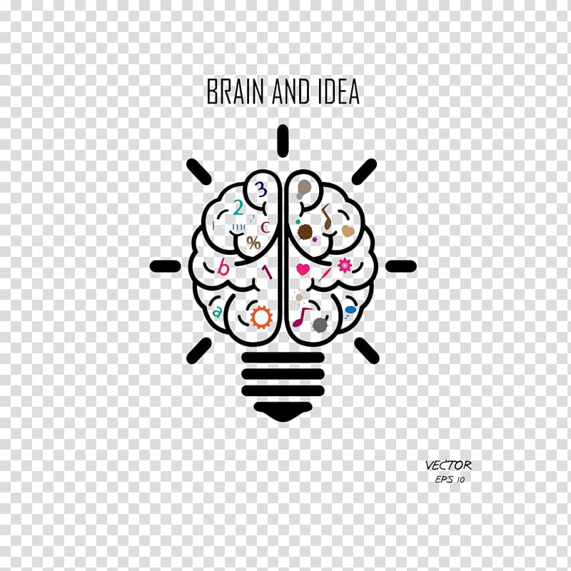 brain and idea illustration, Brain Idea Creativity , Creative mind transparent background PNG clipart