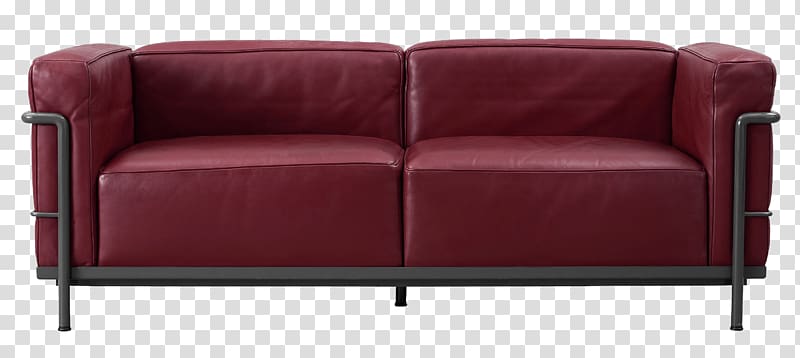 red 2-seat sofa, Loveseat Couch Cassina S.p.A. Chair Furniture, Red Leather Lobby Couch transparent background PNG clipart