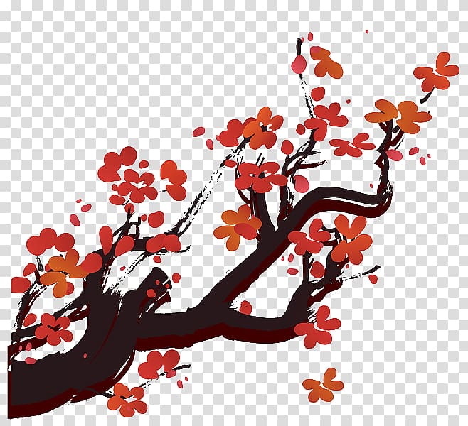 Chinese New Year New Years Day Mid-Autumn Festival Lunar New Year, Plum flower transparent background PNG clipart