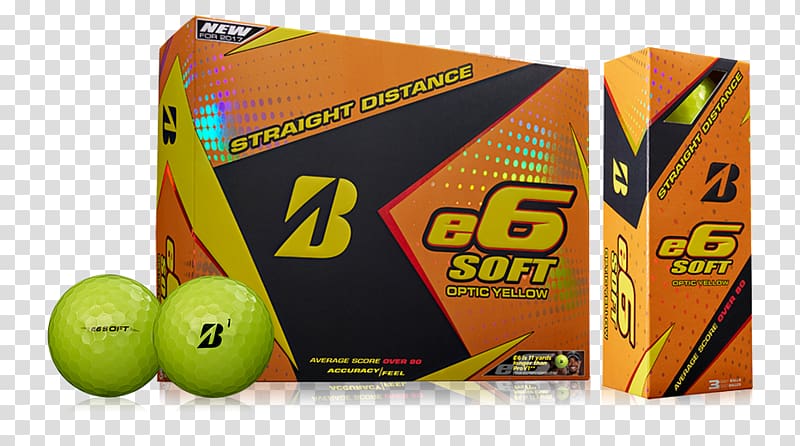 Golf Balls Bridgestone e6 SOFT Bridgestone e6 SPEED Titleist, Optic Yellow Golf Balls transparent background PNG clipart