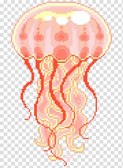 Jellyfish Pixel art Drawing, jellyfish transparent background PNG ...
