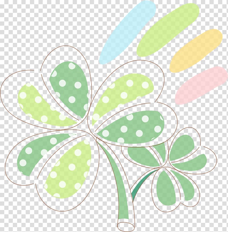 Four-leaf clover, Clover painted transparent background PNG clipart