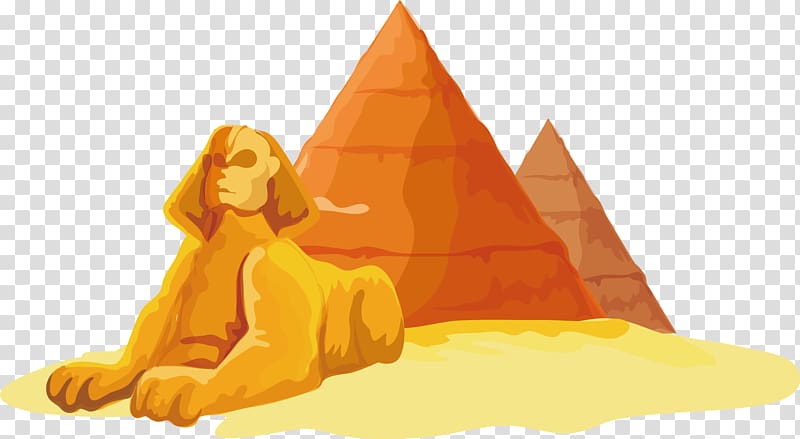Great Pyramid of Giza, and Sphinx, Egypt , Great Sphinx of Giza Egyptian pyramids, Egypt dog sculpture transparent background PNG clipart