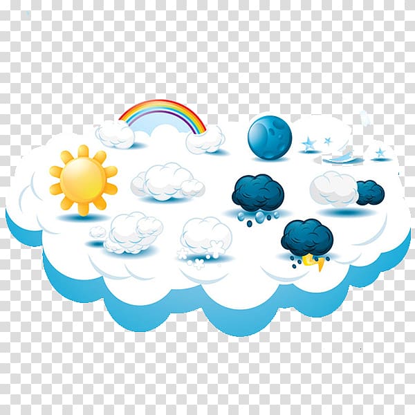 Weather Cloud Cartoon Icon, Different weather transparent background PNG clipart