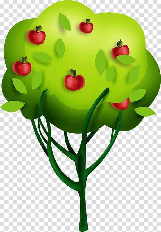 Tree Drawing Apple, Cartoon apple tree transparent background PNG clipart