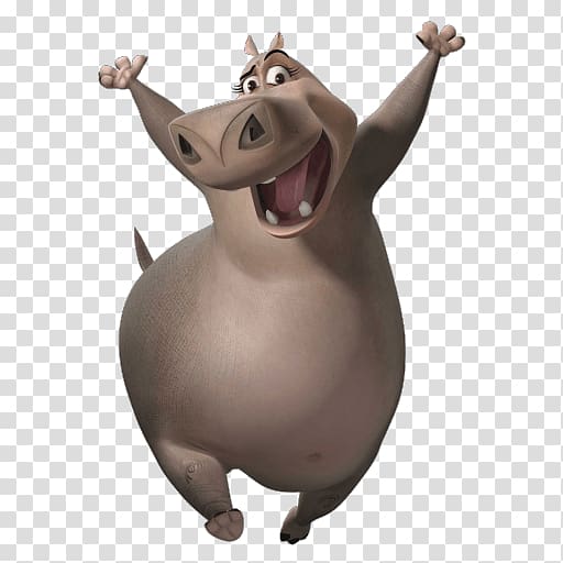 Gloria Melman Alex Skipper Madagascar, hippo transparent background PNG clipart