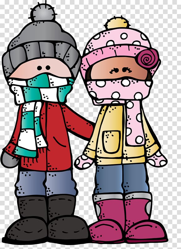 Winter , Two children transparent background PNG clipart