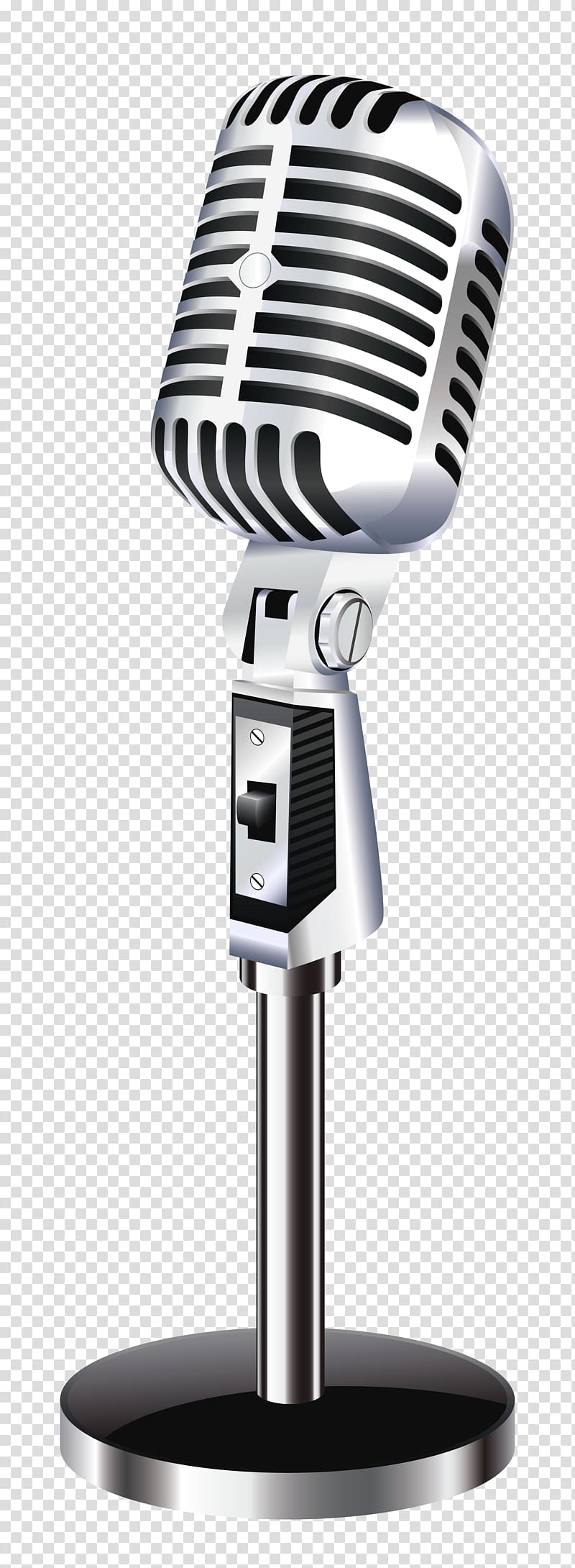 Microphone, Retro Microphone , silver condenser microphone transparent background PNG clipart