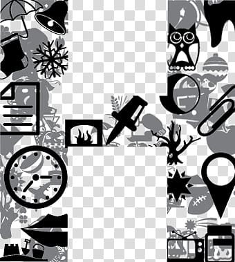 Visual arts Black and white Logo Brand, Creative letter H transparent background PNG clipart