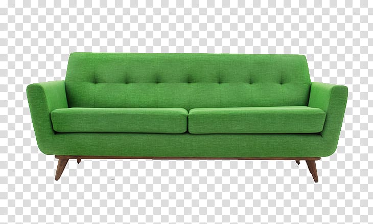 Couch Living room Sofa bed , Green Sofa transparent background PNG clipart