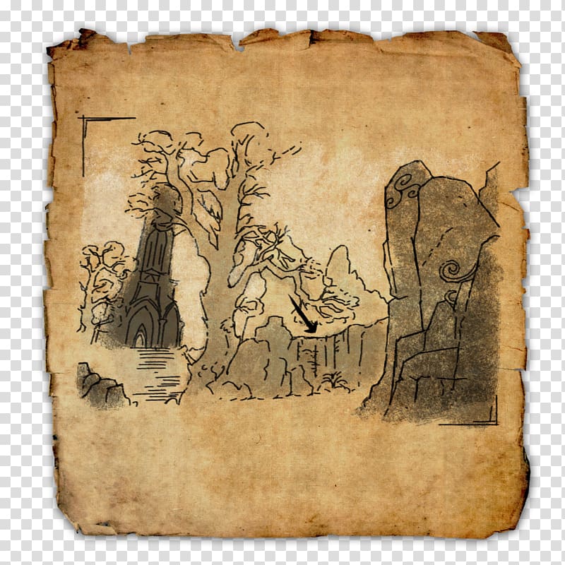 Treasure map The Elder Scrolls Online: Tamriel Unlimited World map, pirate map transparent background PNG clipart
