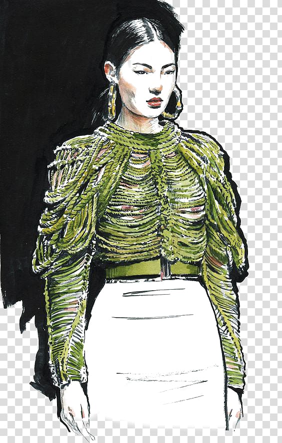 Fashion illustration Model Designer Illustration, Fashion Model transparent background PNG clipart