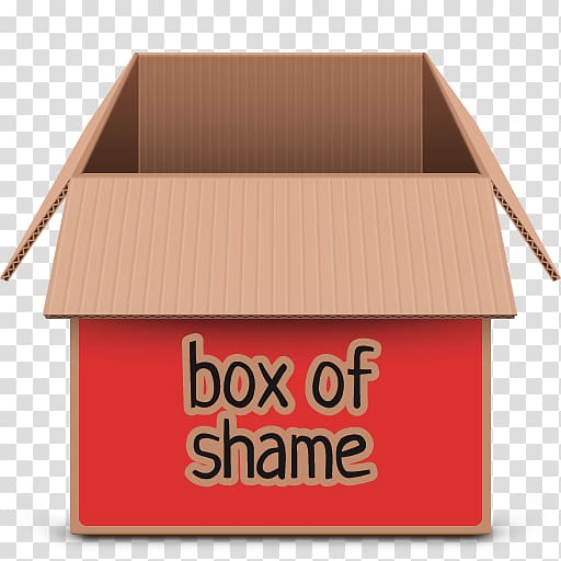 brown and red box of shame cardboard box, box angle house font, Trash empty transparent background PNG clipart