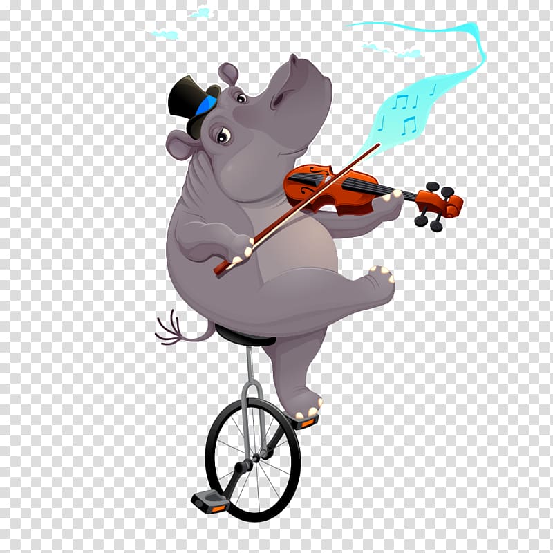 Hippopotamus Unicycle illustration Illustration, cartoon hippopotamus creative juggling transparent background PNG clipart
