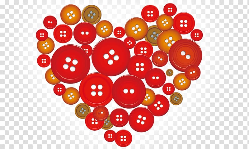 , Heart buttons consisting of transparent background PNG clipart
