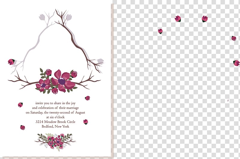 Convite Flower Marriage, Wedding label transparent background PNG clipart
