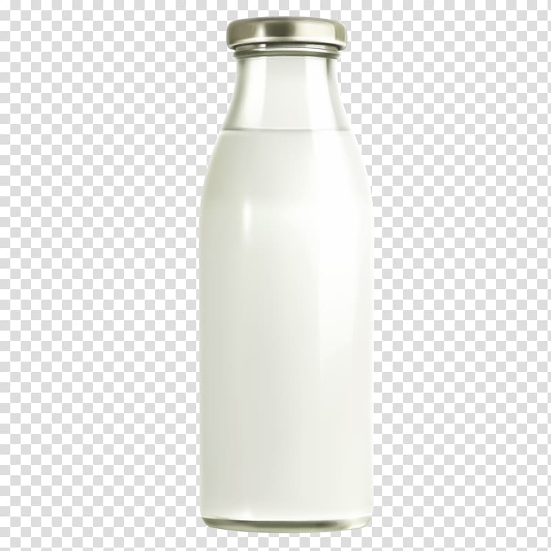 Water bottle Glass bottle, Realistic bottled milk material transparent background PNG clipart