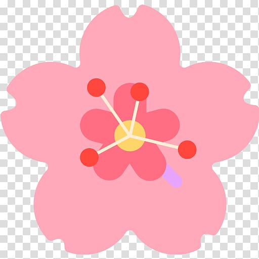 Emoji Sticker Flower Cerasus Hibiscus, Emoji transparent background PNG clipart